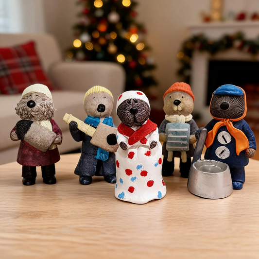 5‑Pcs Resin Figurines Xmas Home Ornaments