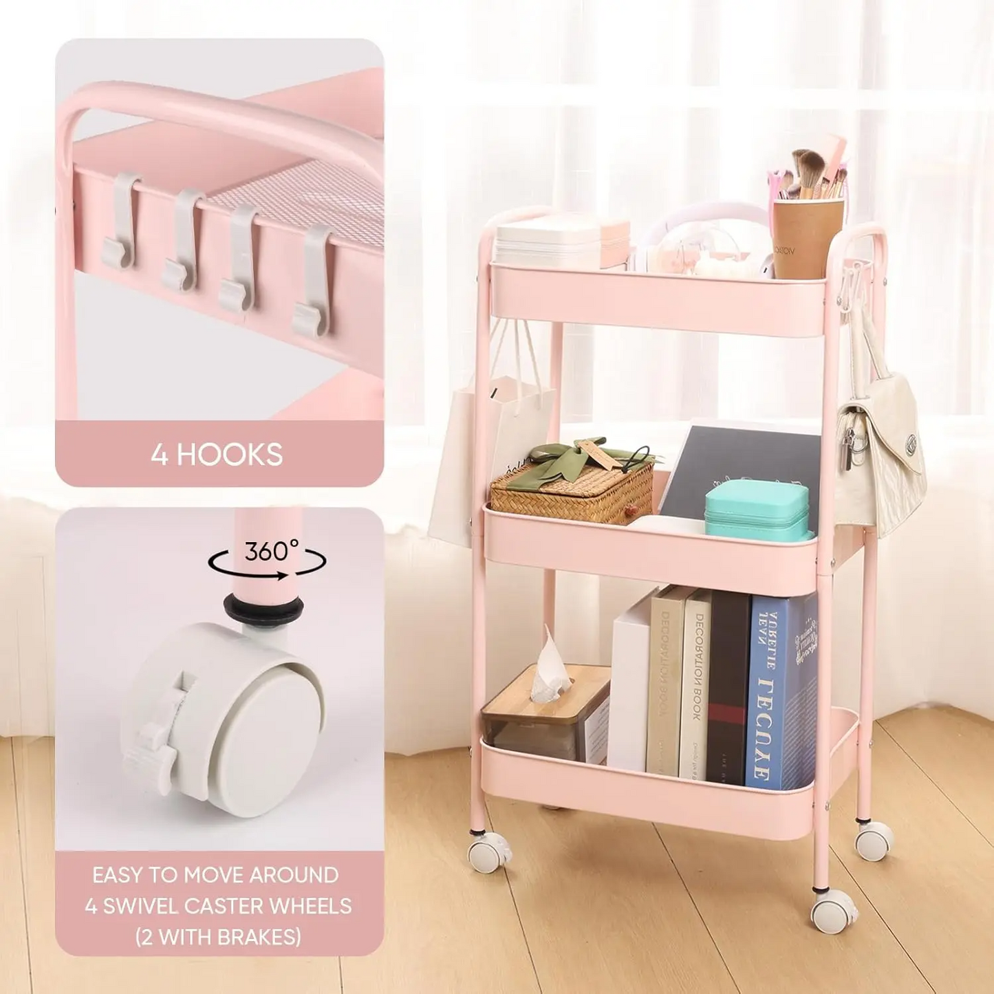 Rolling Three-Tier Heavy Duty Storage Cart