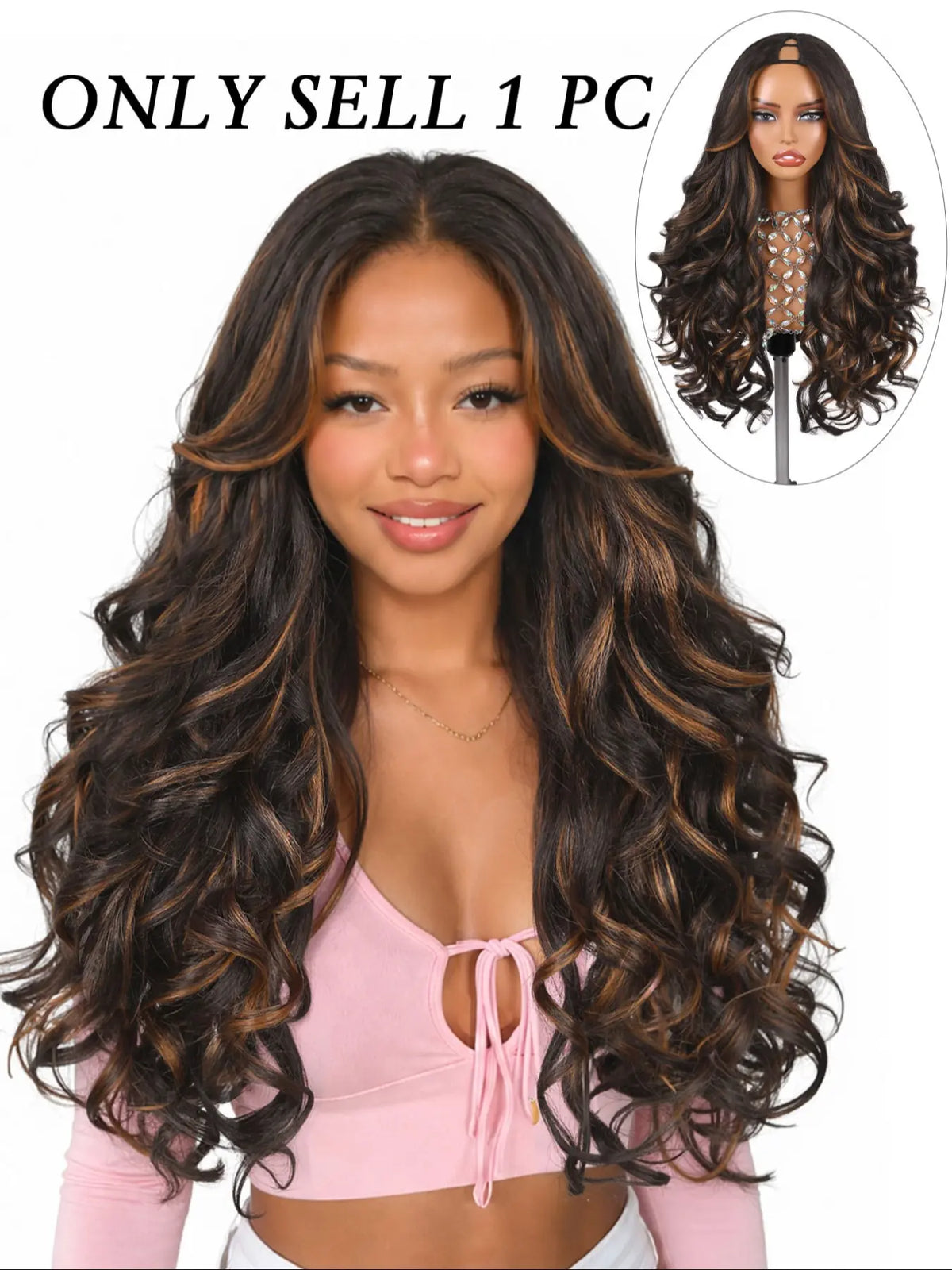 Natural Yaki Curly V Wig