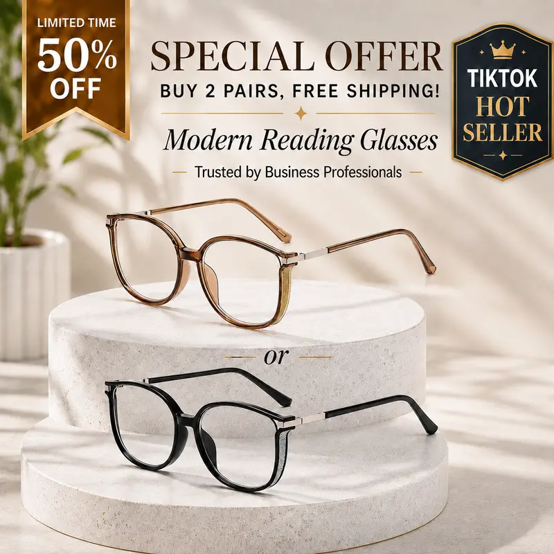 Lightweight Square Reading Glasses with Cleaning Brush