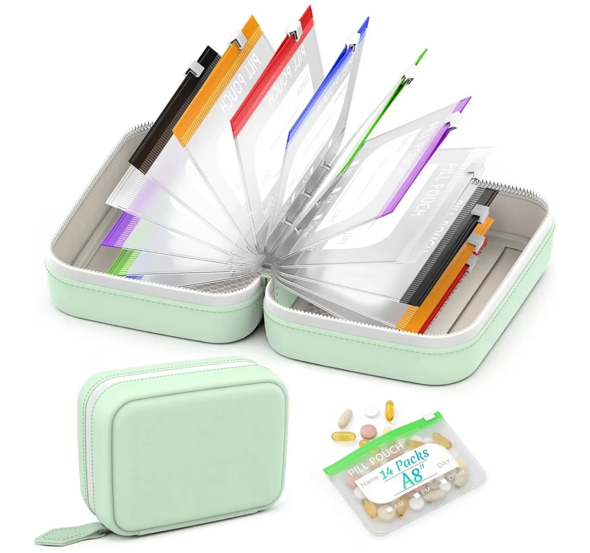 A8 Waterproof Pouches Weekly Medicine Organizer