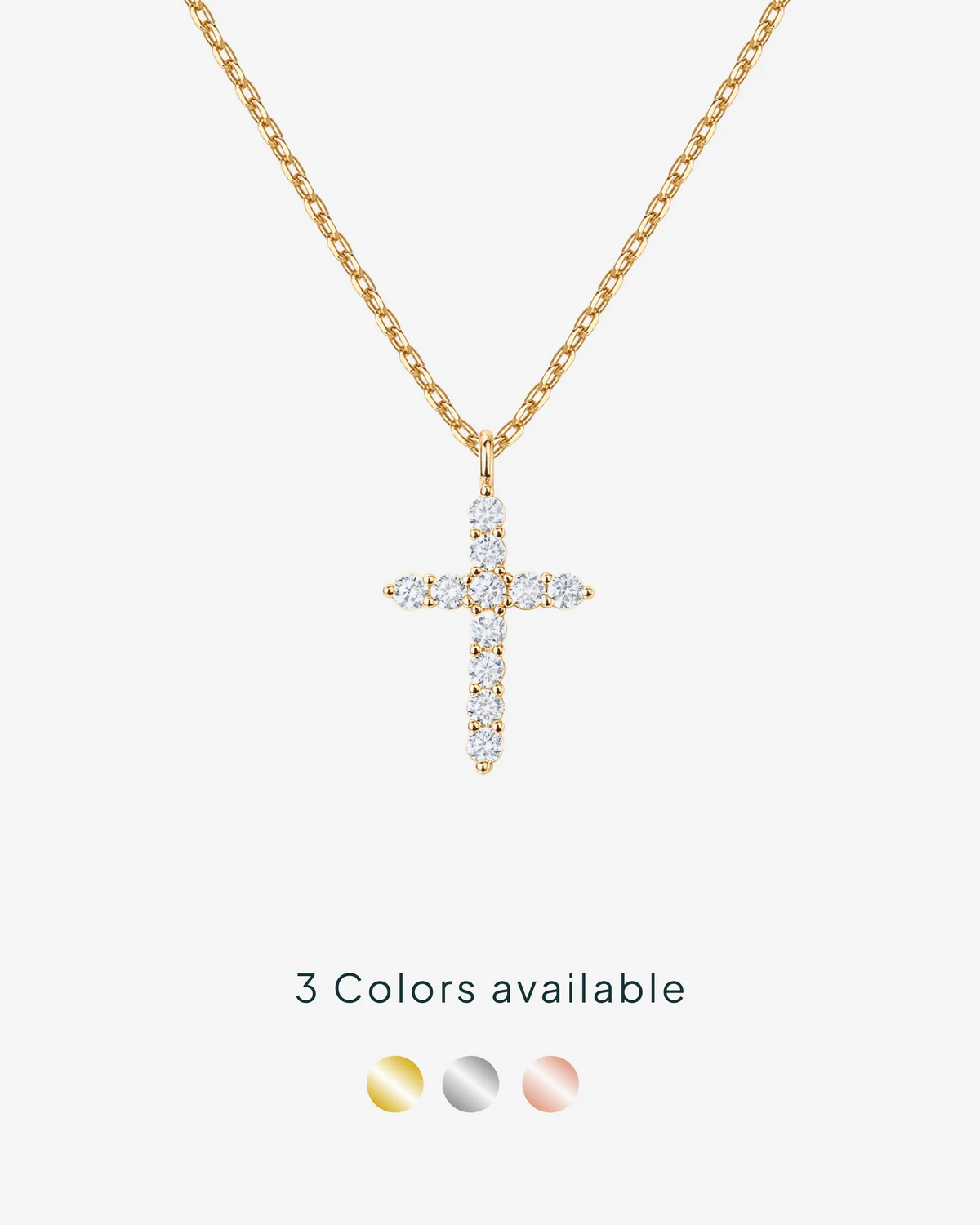 PAVOI Gold Cross Pendant Necklace