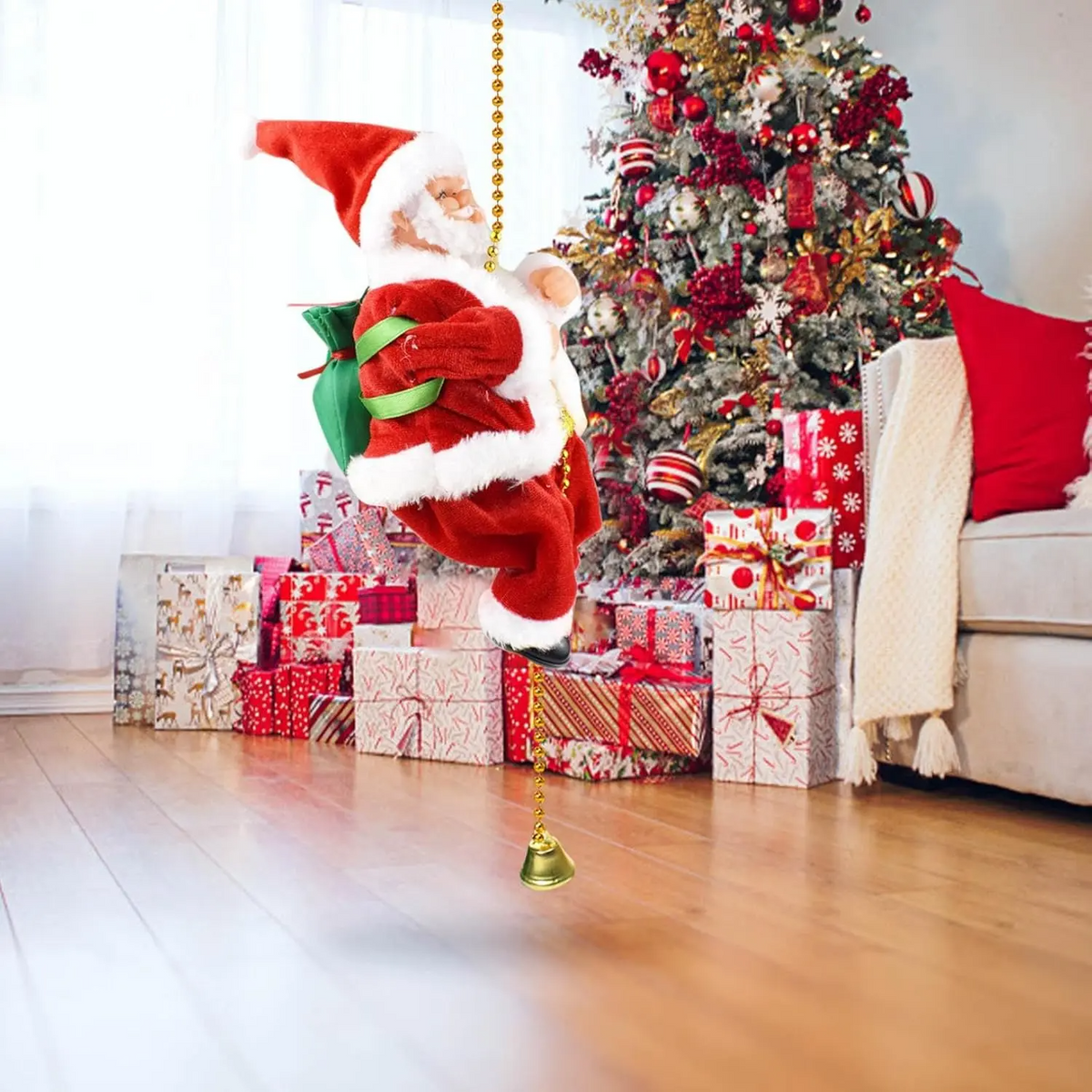 Climbing Santa Christmas Ornament