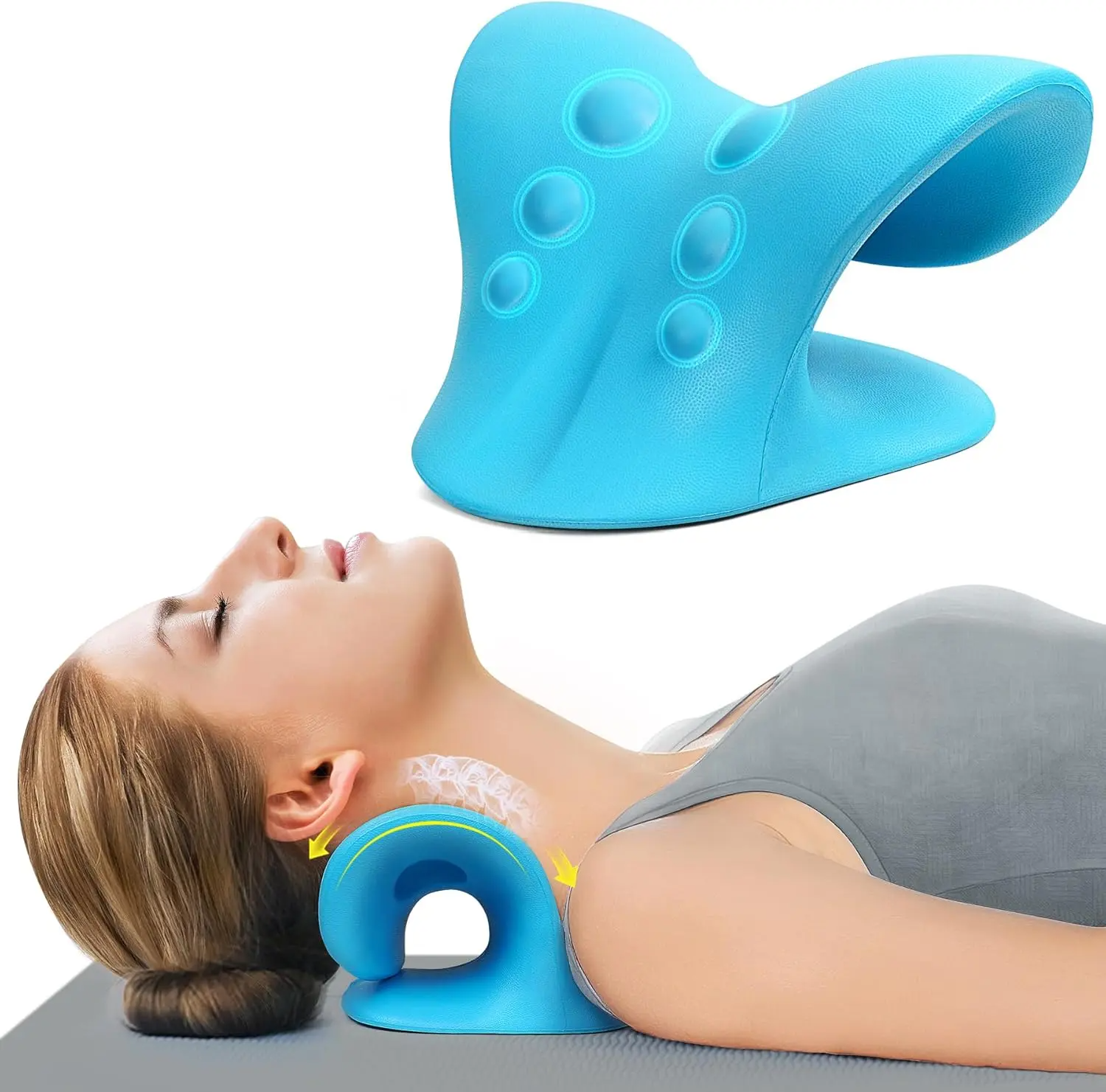 Blue Neck Traction Pillow