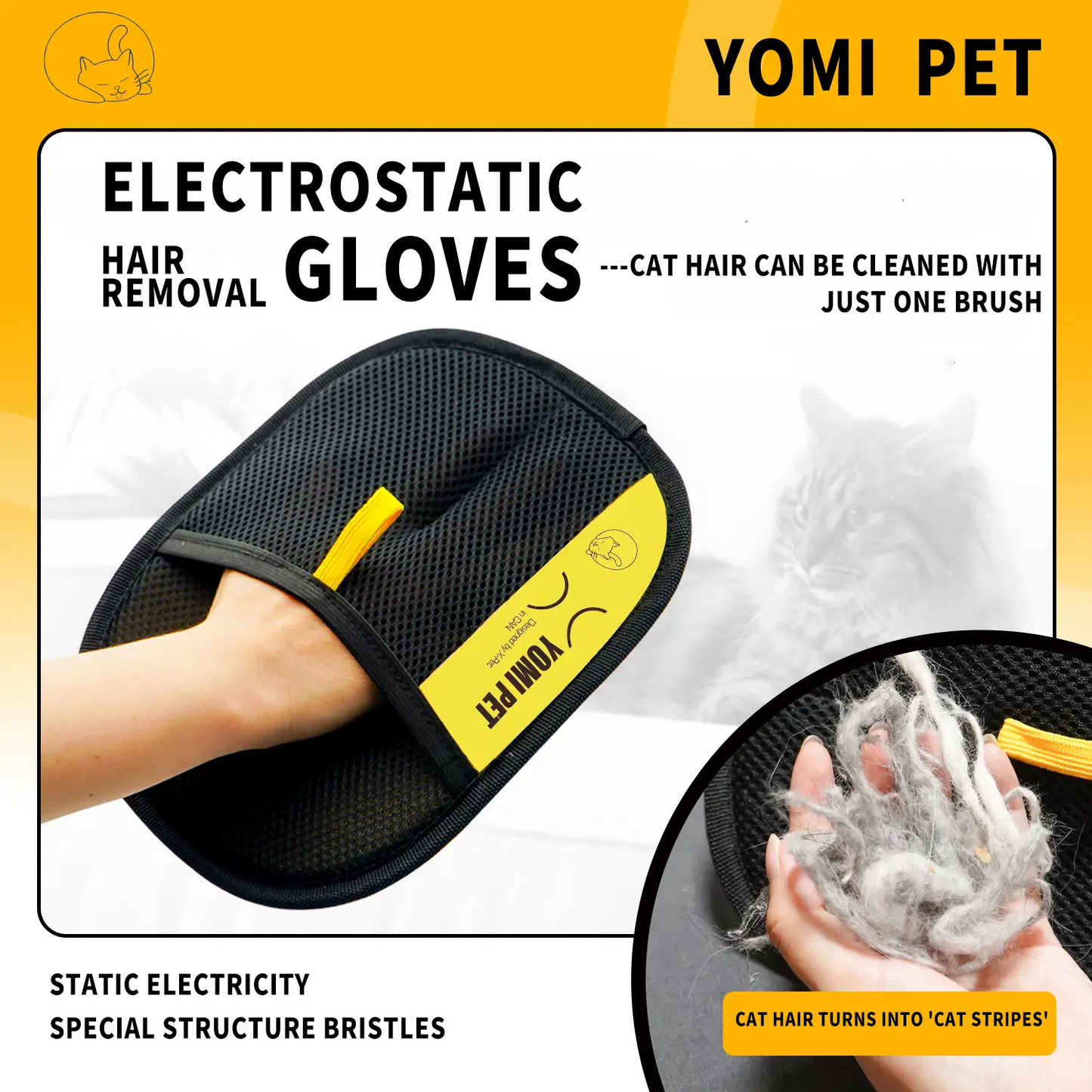 YOMI PET Hair Remover Glove For Pets Home