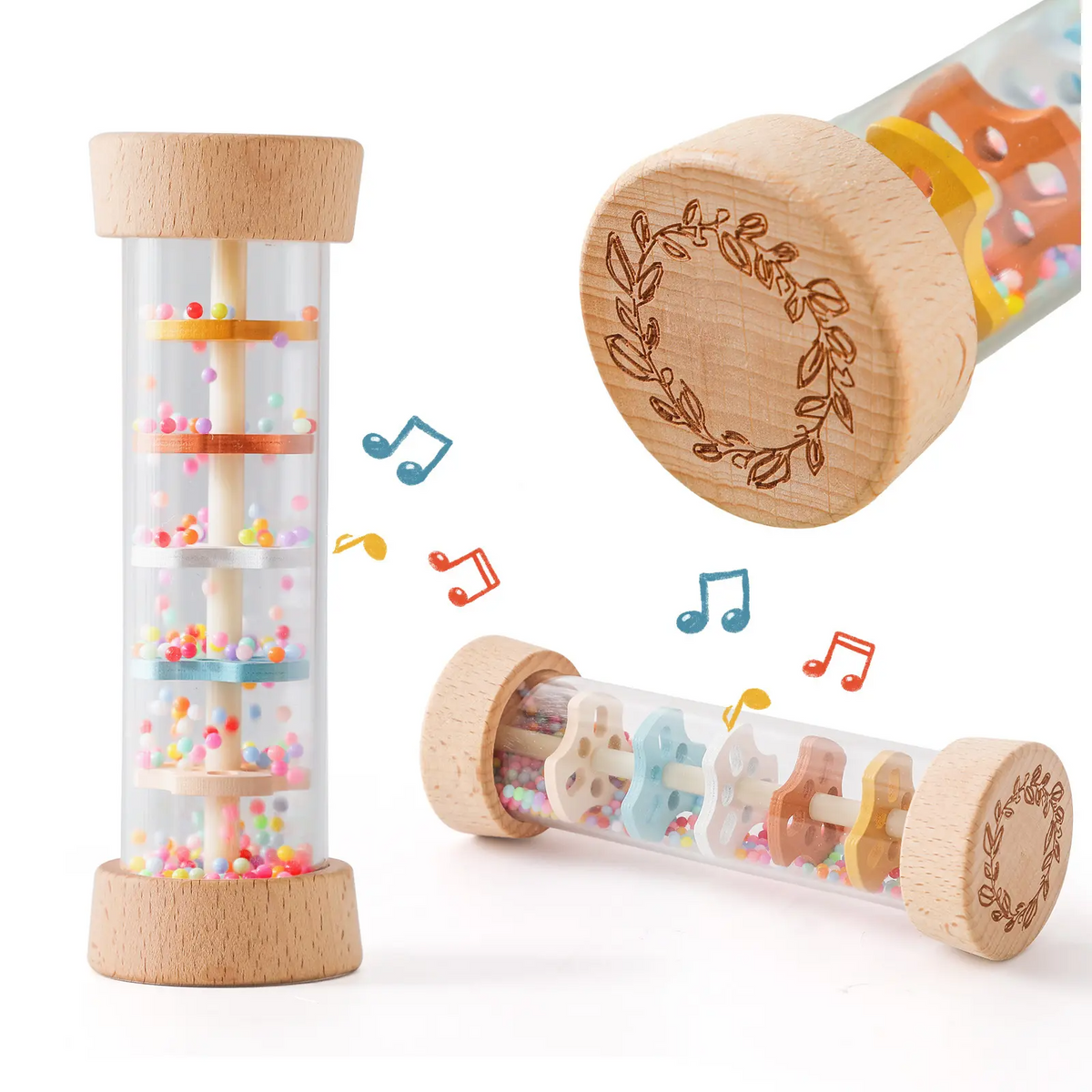 Wooden Baby Rainstick Sensory Toy