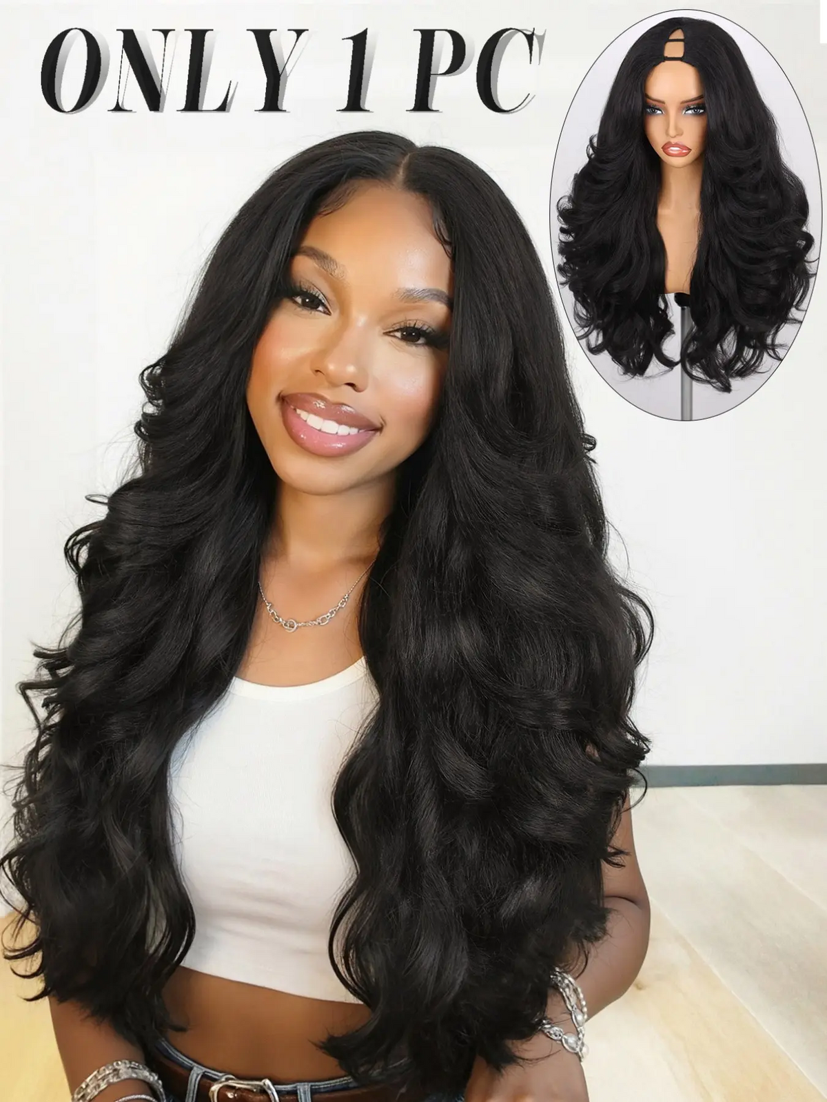 Natural Yaki Curly V Wig