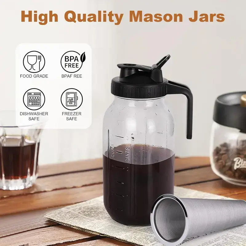 64oz Cold Brew Mason Jar Coffee Maker