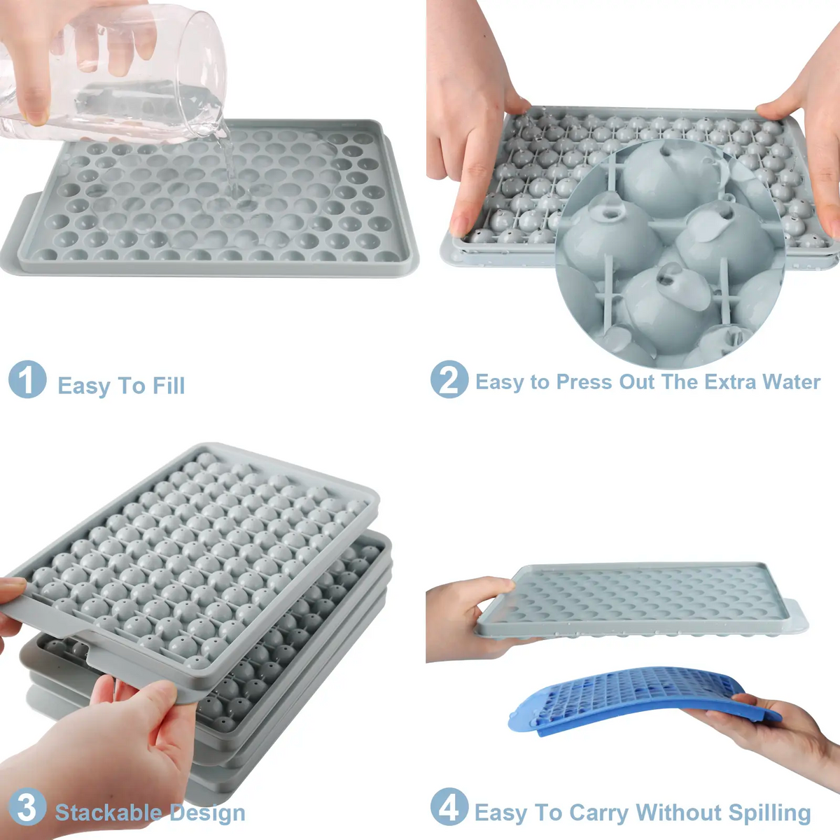 4 Pack Mini Ice Maker Tray