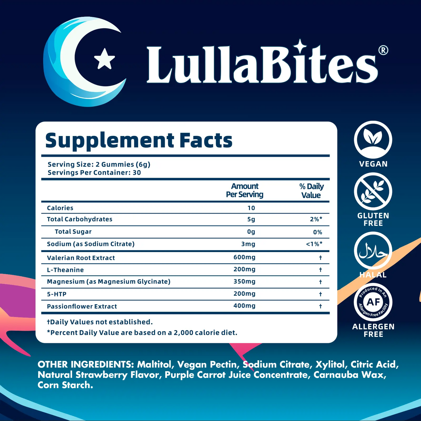LullaBites Melatonin‑Free Sleep Gummies