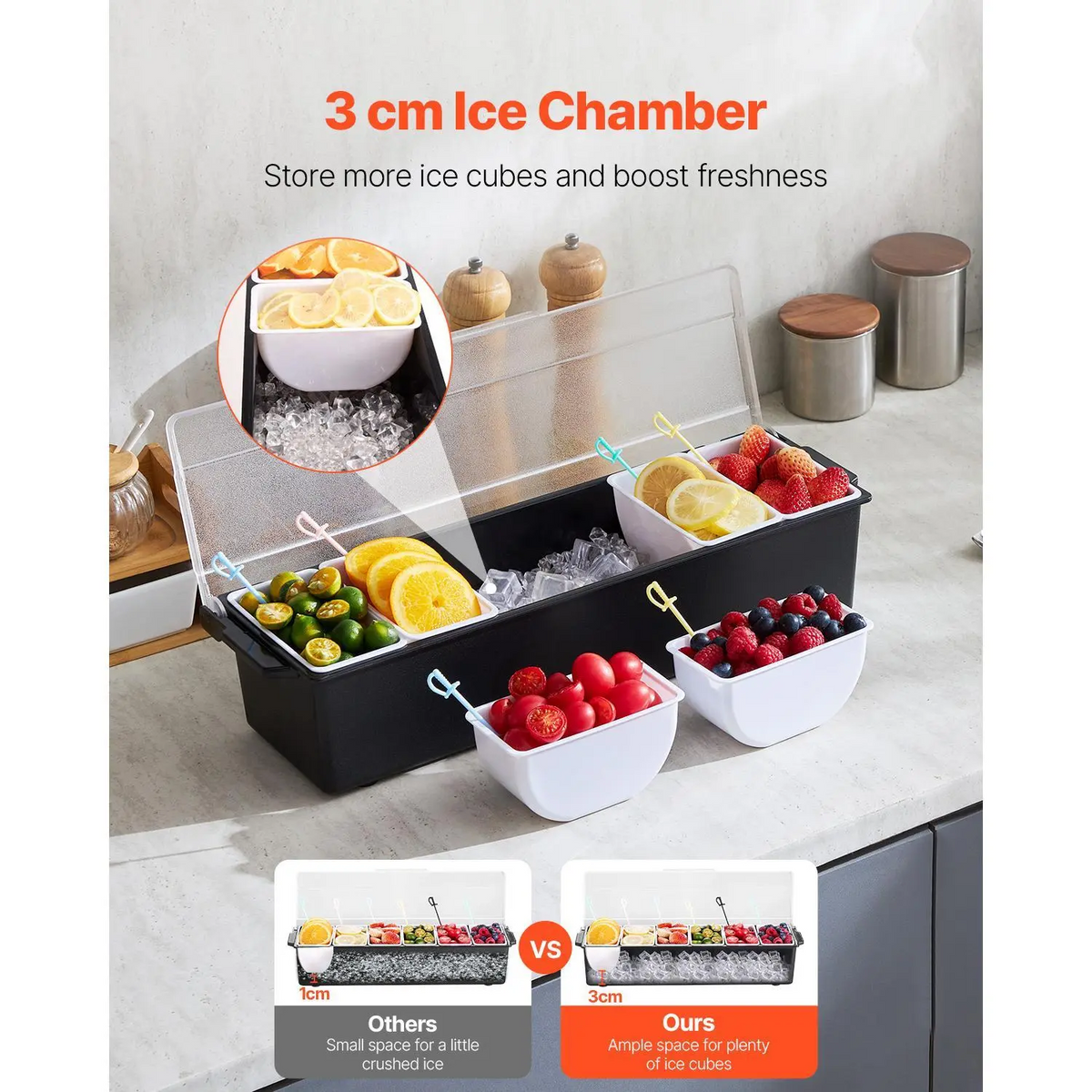 6 Compartment Chilled Food Tray