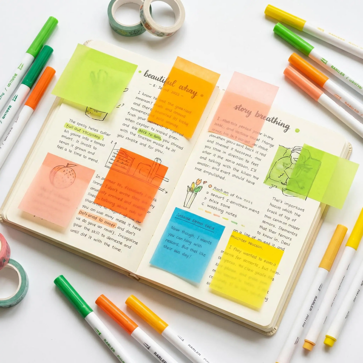 Transparent Glitter Pull‑Out Sticky Notes