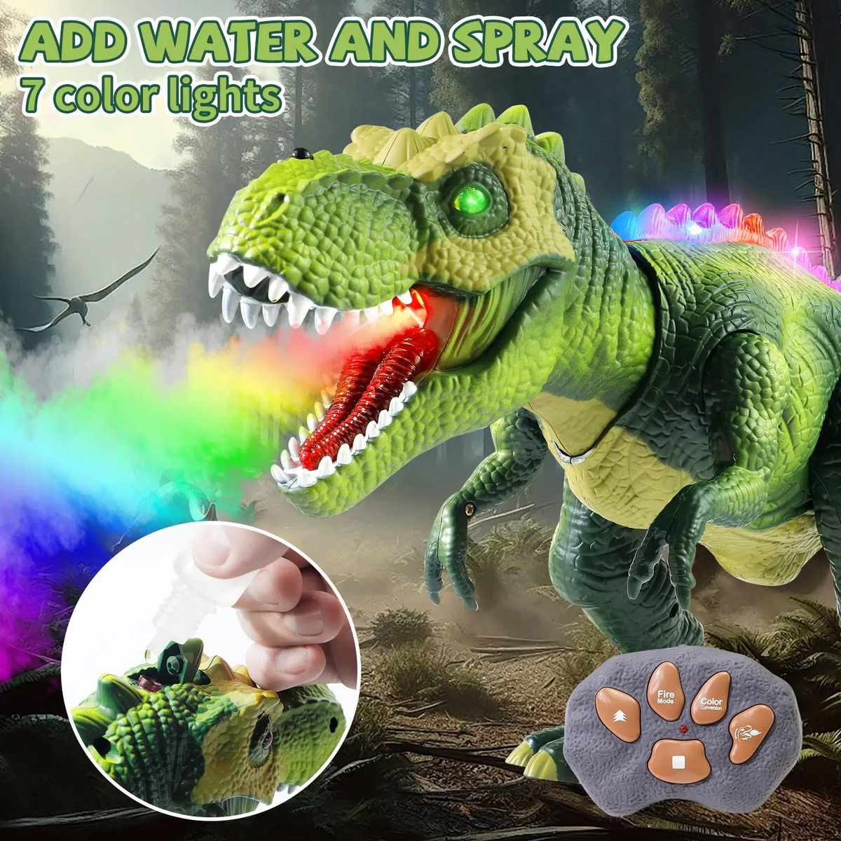 RC Spray Dinosaur Kids Toy