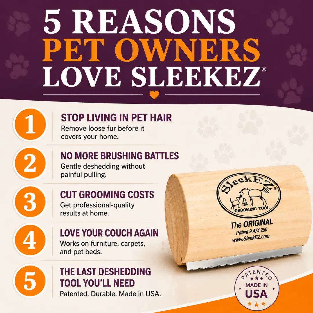 Premium SleekEZ Brush Dog Shedding Grooming Must‑have