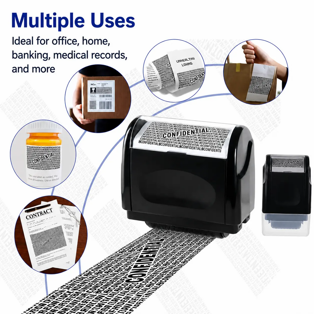 Self-Inking Privacy Data Mask Stamp