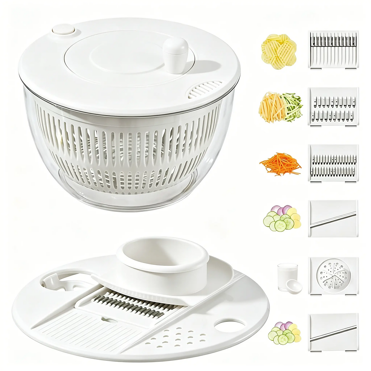 UFORU 3-in-1 Rotating Salad Spinner Set