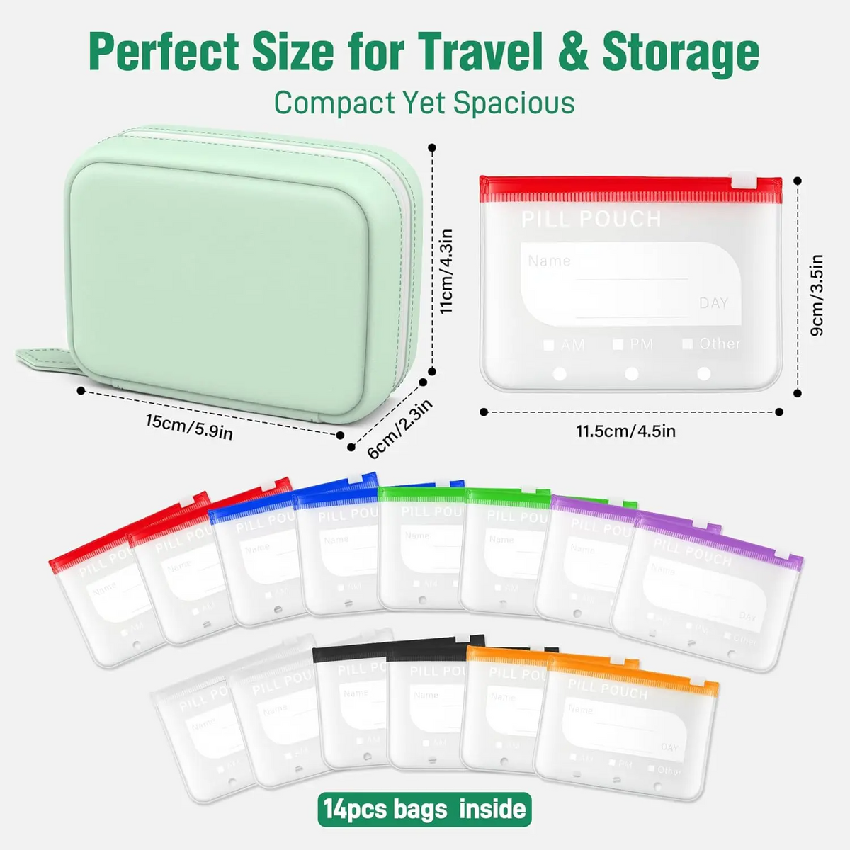 A8 Waterproof Pouches Weekly Medicine Organizer