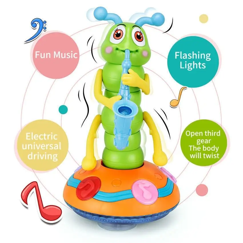 Light-Up Dancing Caterpillar Saxophone Toy for Kids