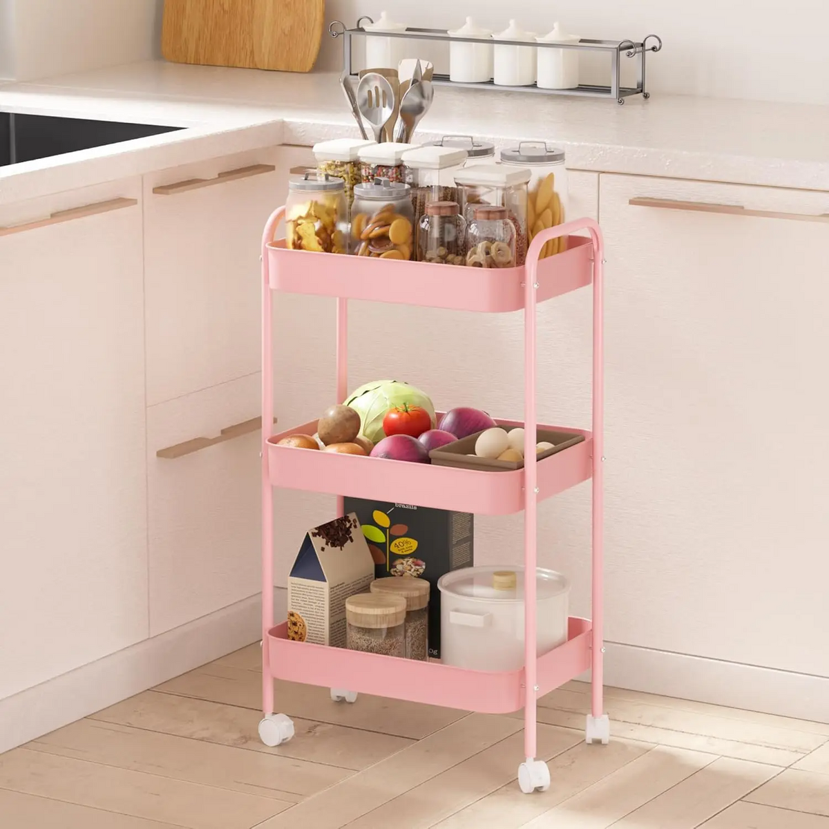 Rolling Three-Tier Heavy Duty Storage Cart
