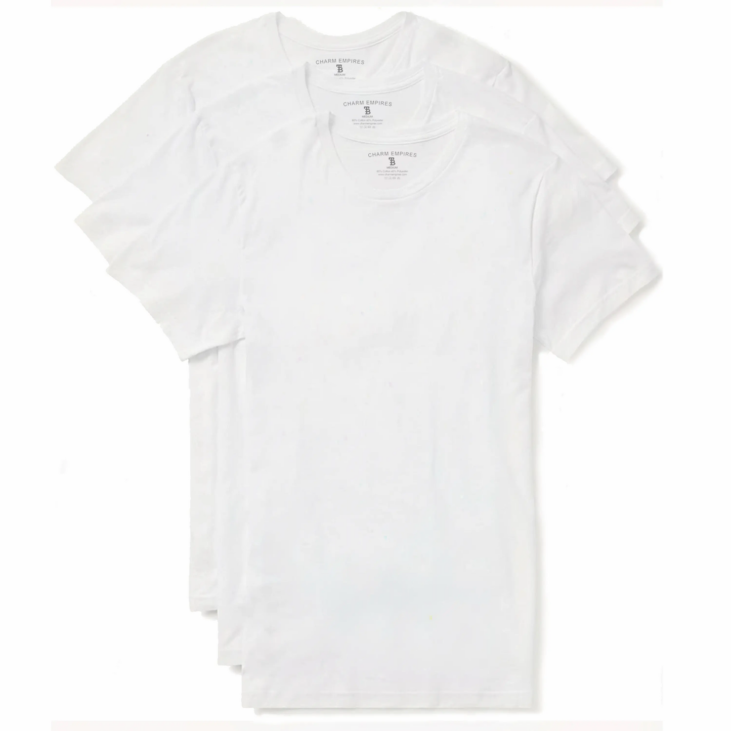 TRAILBLAZER Slim Fit White and Black Tees Crewneck (3 Pack)
