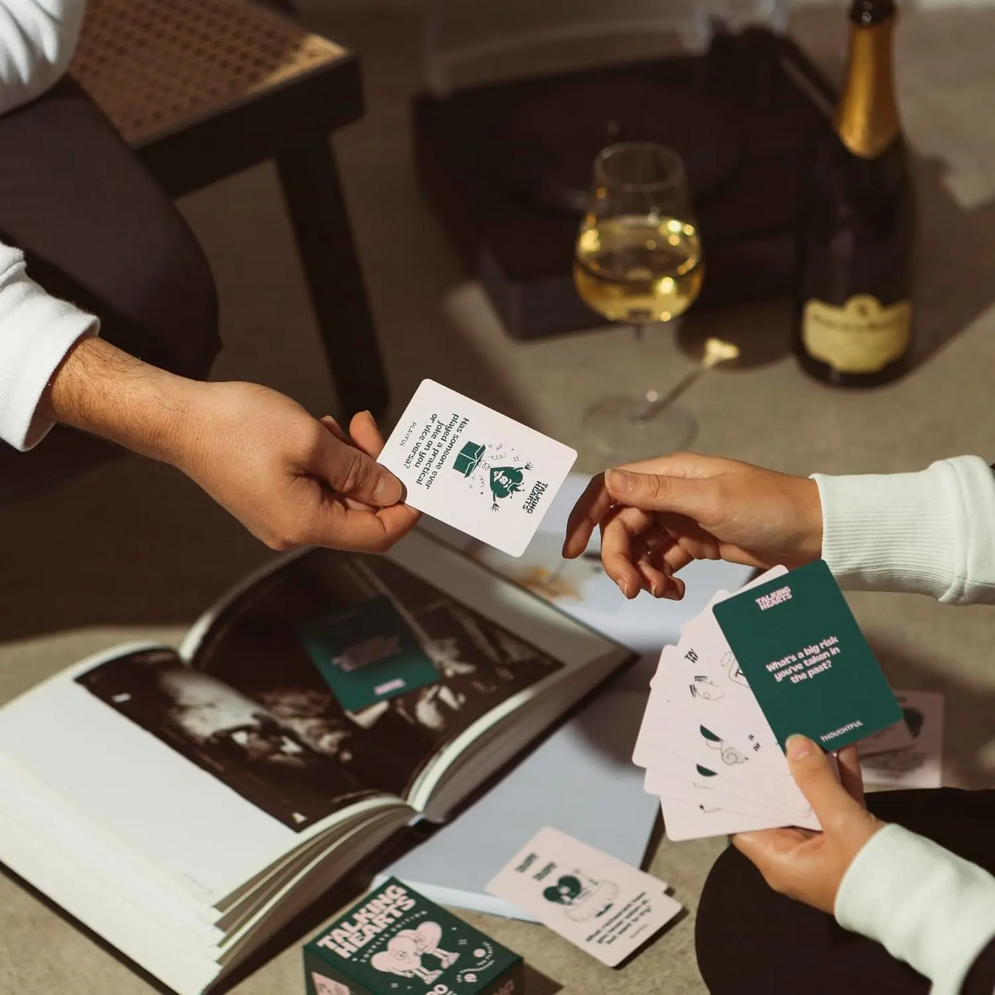 Couple Talking Hearts Game 200 Question Cards