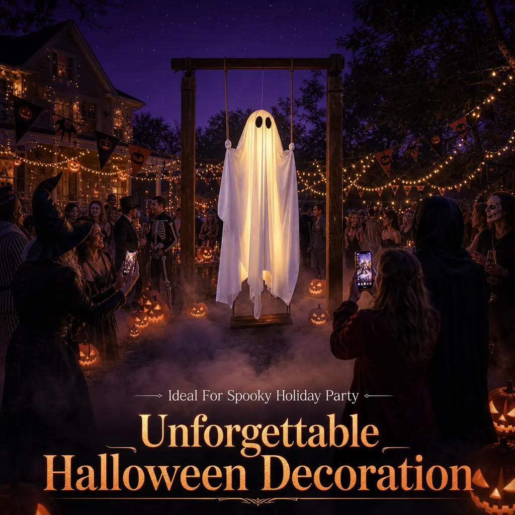 Lighted Ghost Swing Outdoor Decor