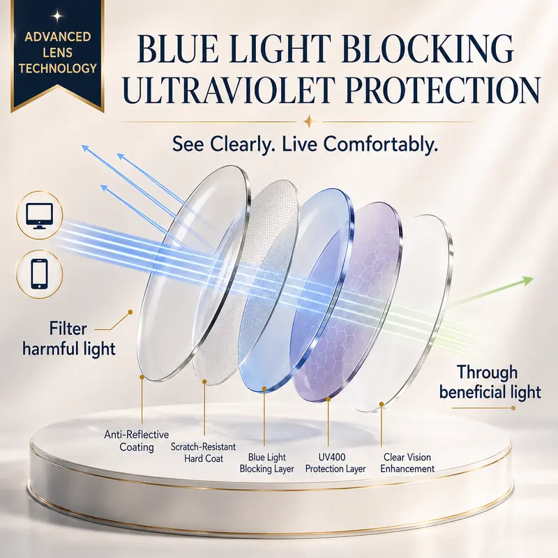 Lightweight Square Reading Glasses with Cleaning Brush