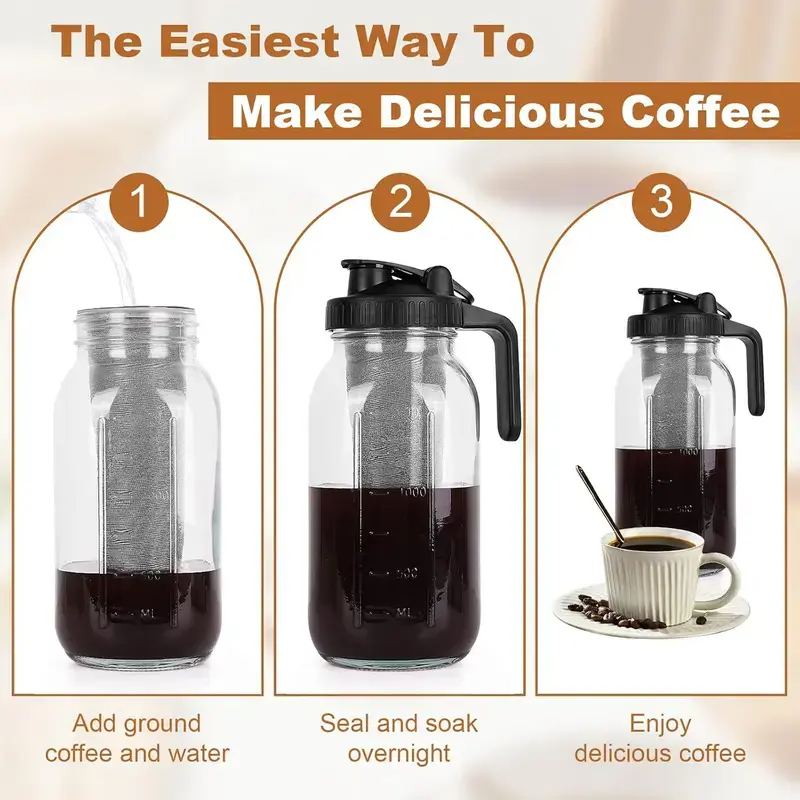 64oz Cold Brew Mason Jar Coffee Maker
