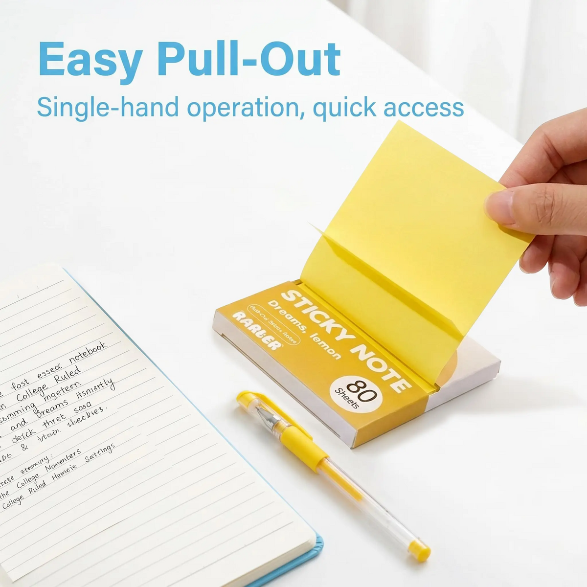 Transparent Glitter Pull‑Out Sticky Notes