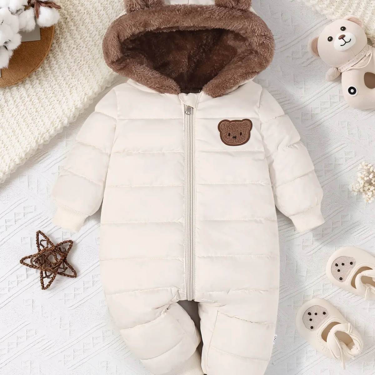 Cute Bear Thickened Baby Winter Snowsuit