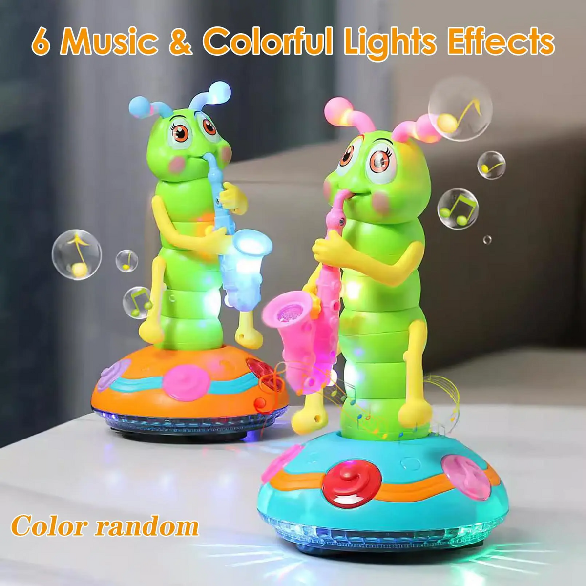 Light-Up Dancing Caterpillar Saxophone Toy for Kids