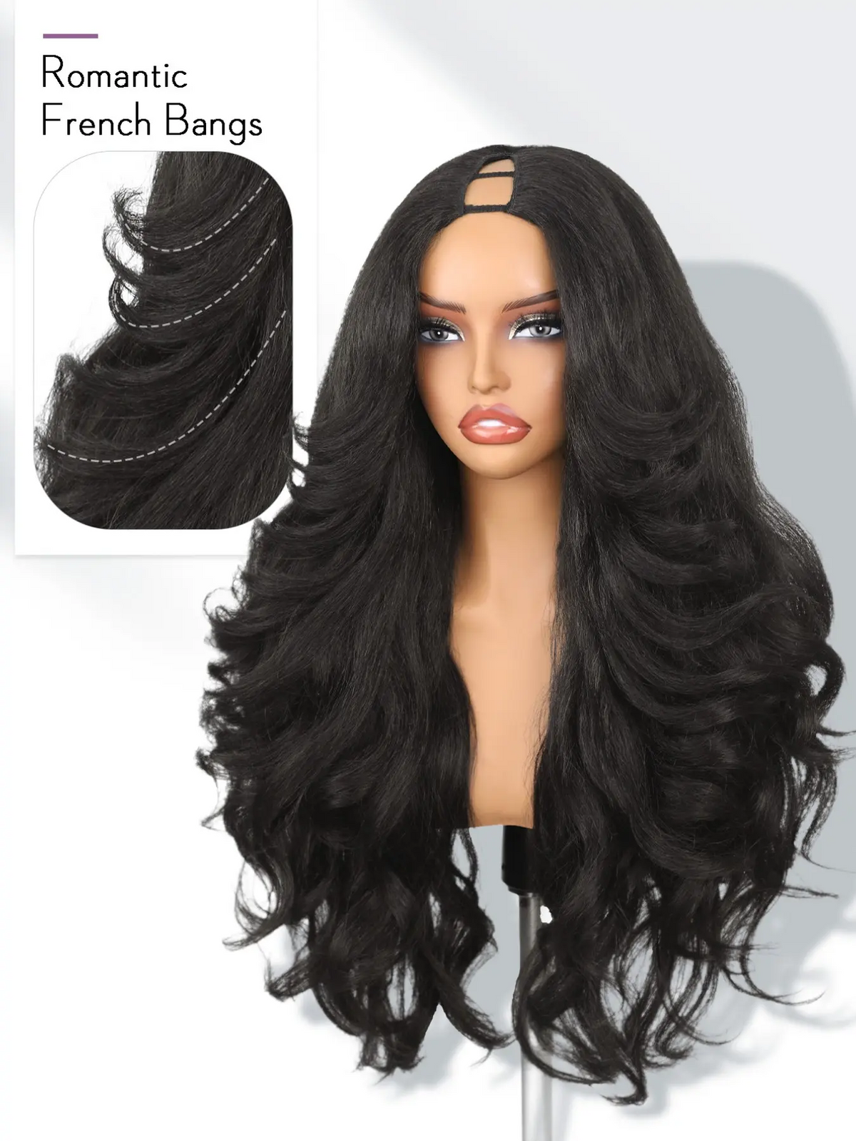 Natural Yaki Curly V Wig