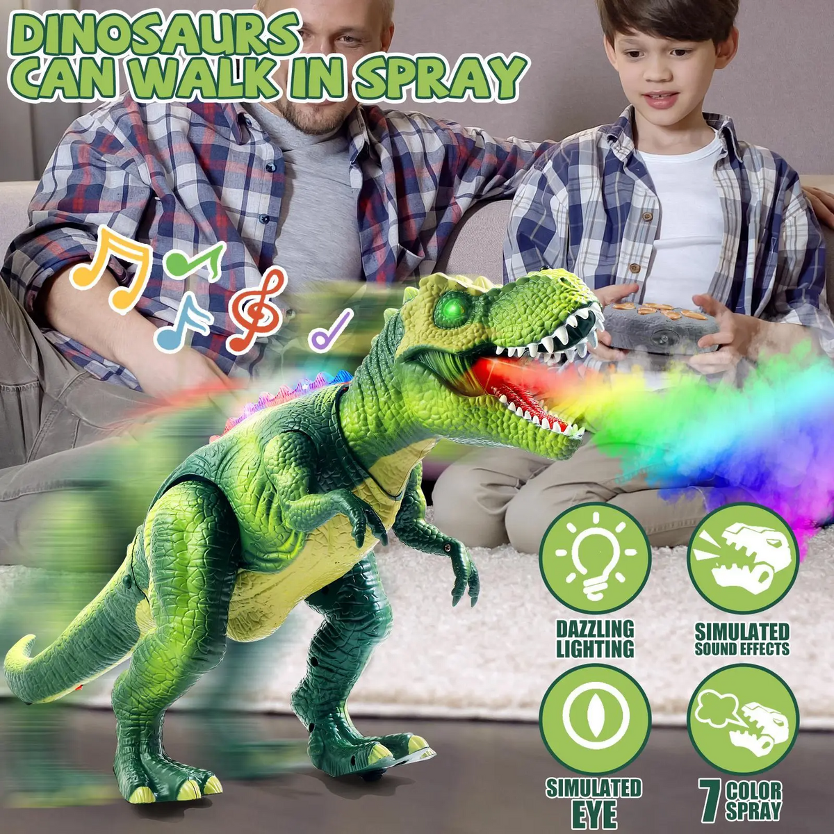 RC Spray Dinosaur Kids Toy