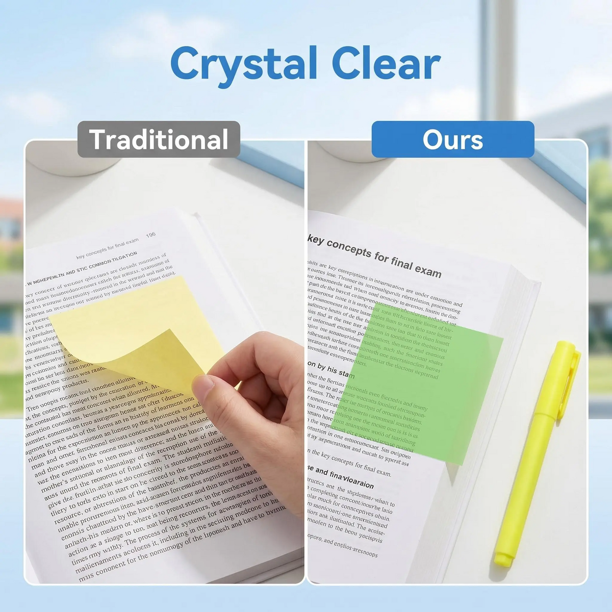 Transparent Glitter Pull‑Out Sticky Notes