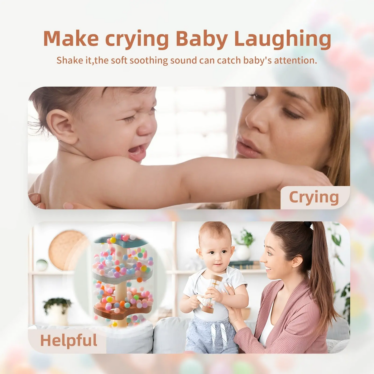 Wooden Baby Rainstick Sensory Toy