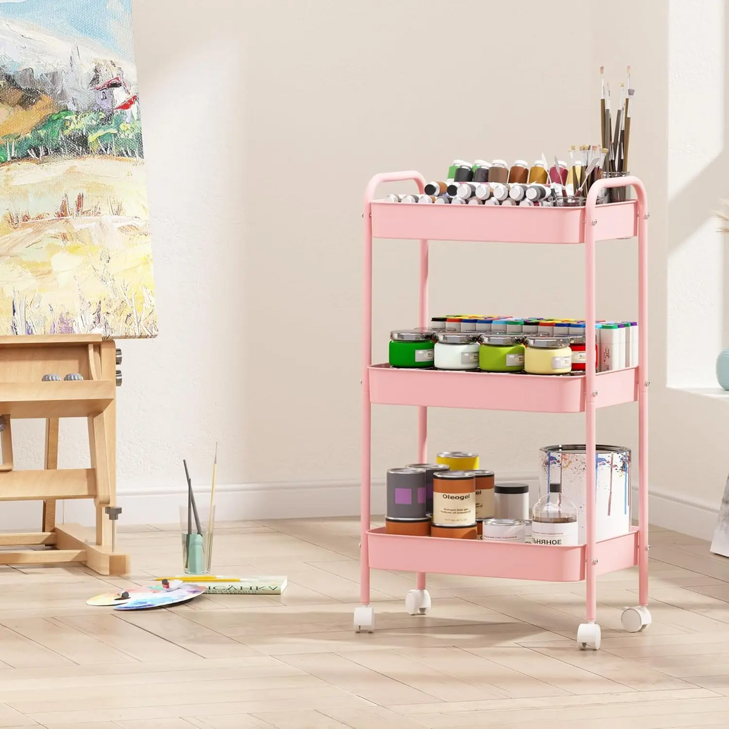 Rolling Three-Tier Heavy Duty Storage Cart