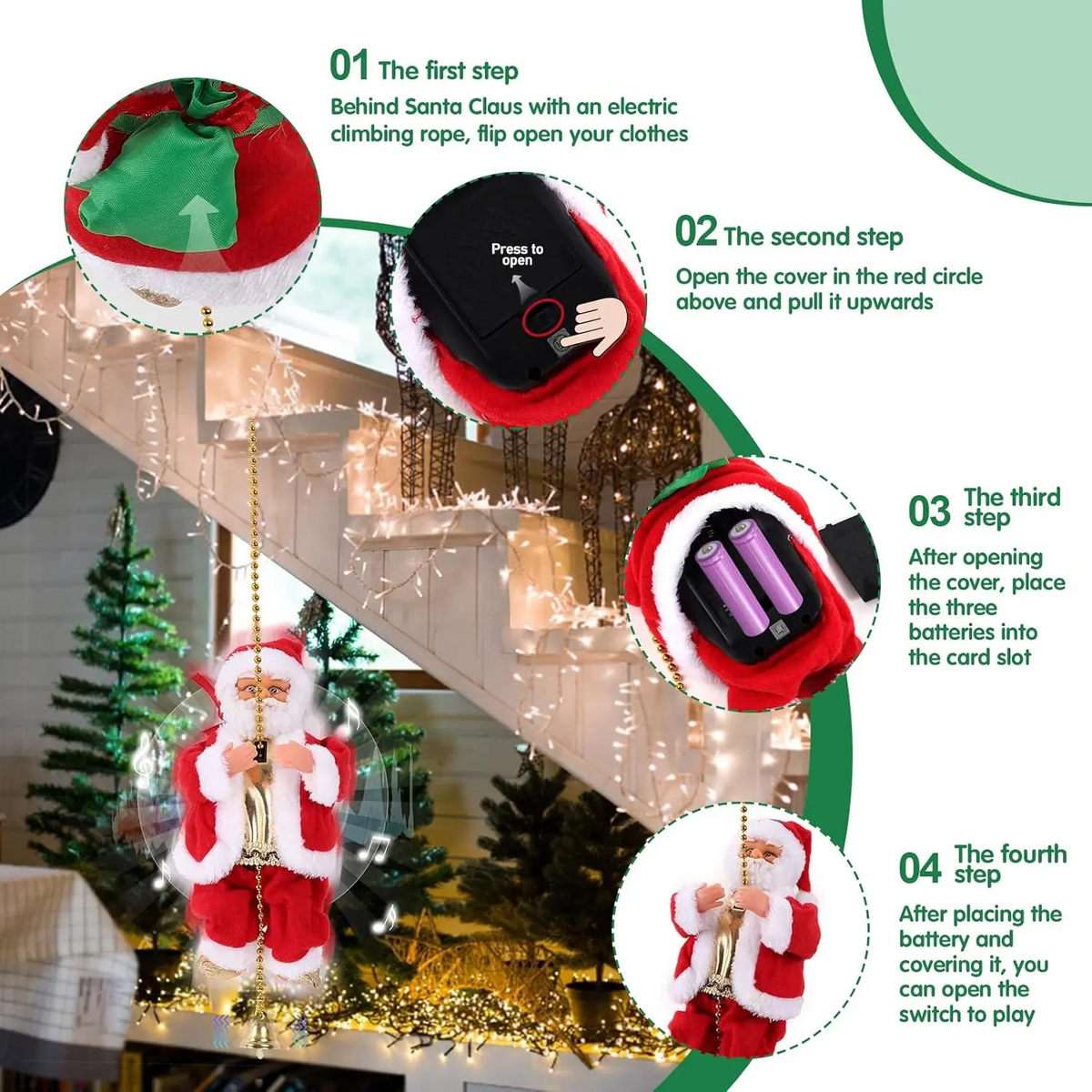 Climbing Santa Christmas Ornament