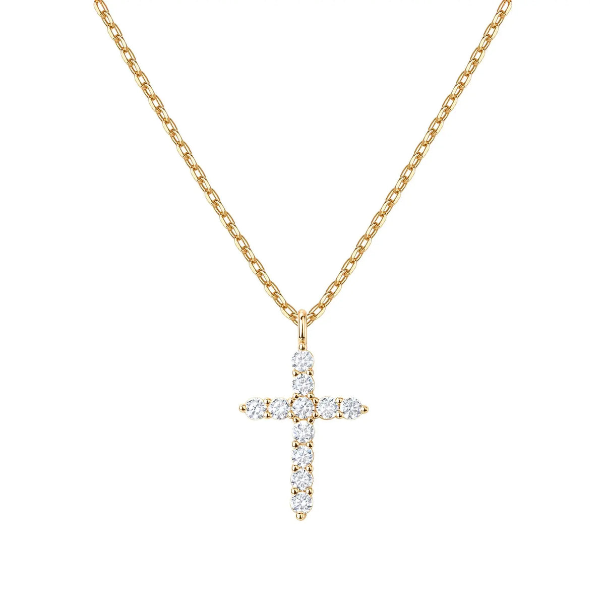 PAVOI Gold Cross Pendant Necklace