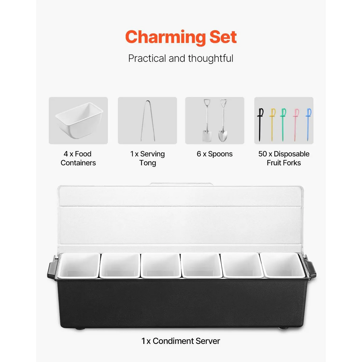6 Compartment Chilled Food Tray