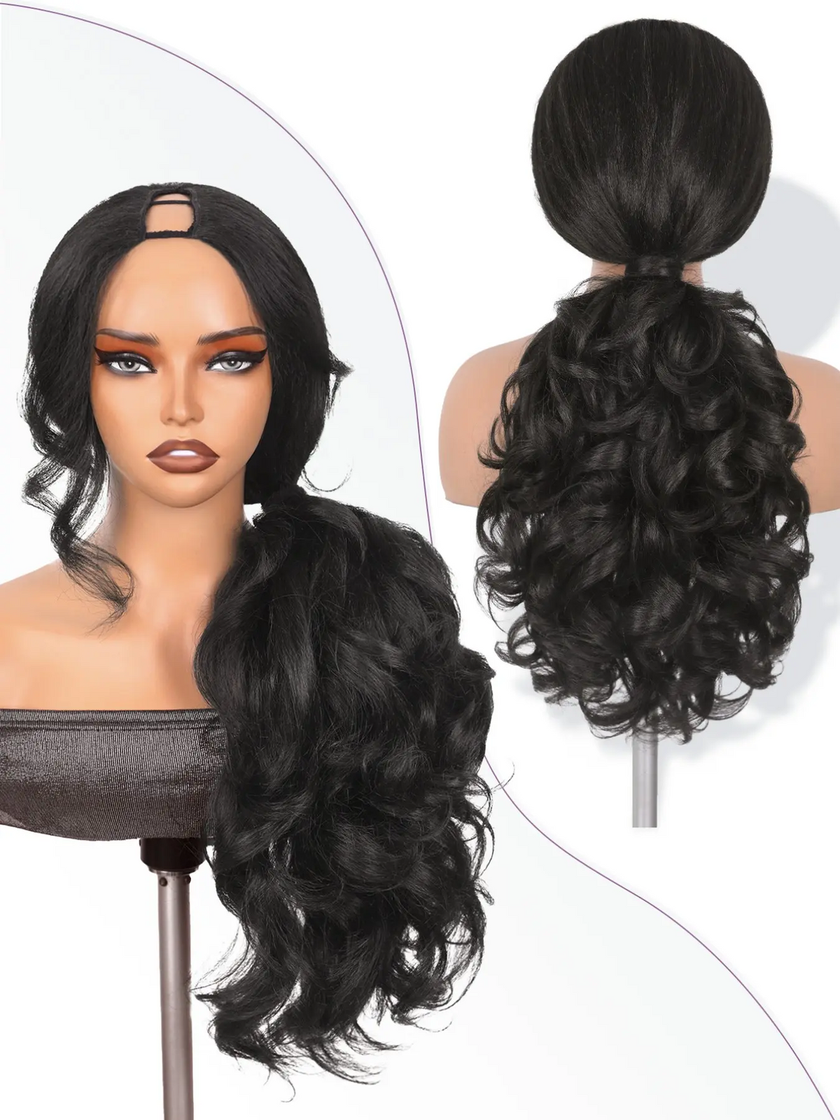Natural Yaki Curly V Wig