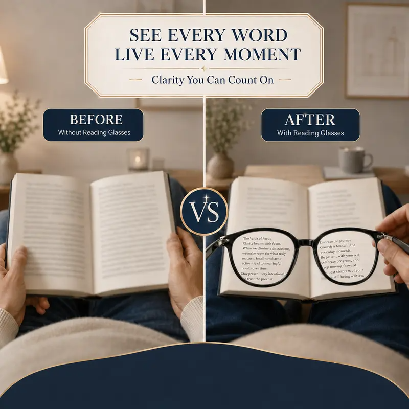 Lightweight Square Reading Glasses with Cleaning Brush