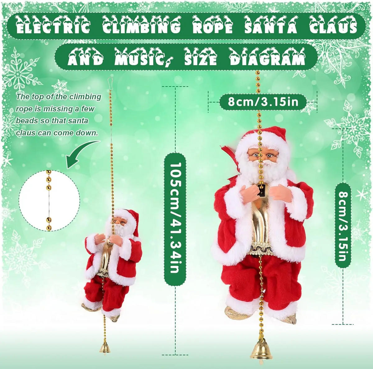 Climbing Santa Christmas Ornament