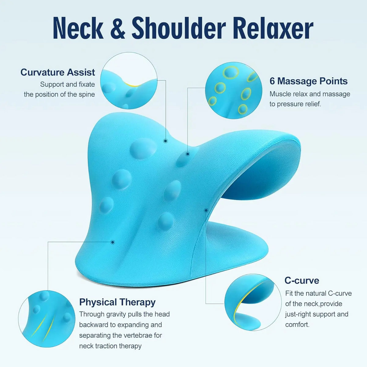 Blue Neck Traction Pillow