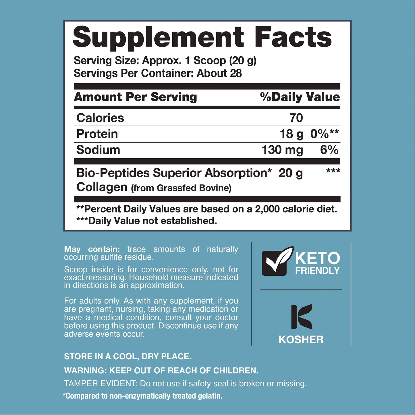 Grass‑Fed Collagen Peptides Powder