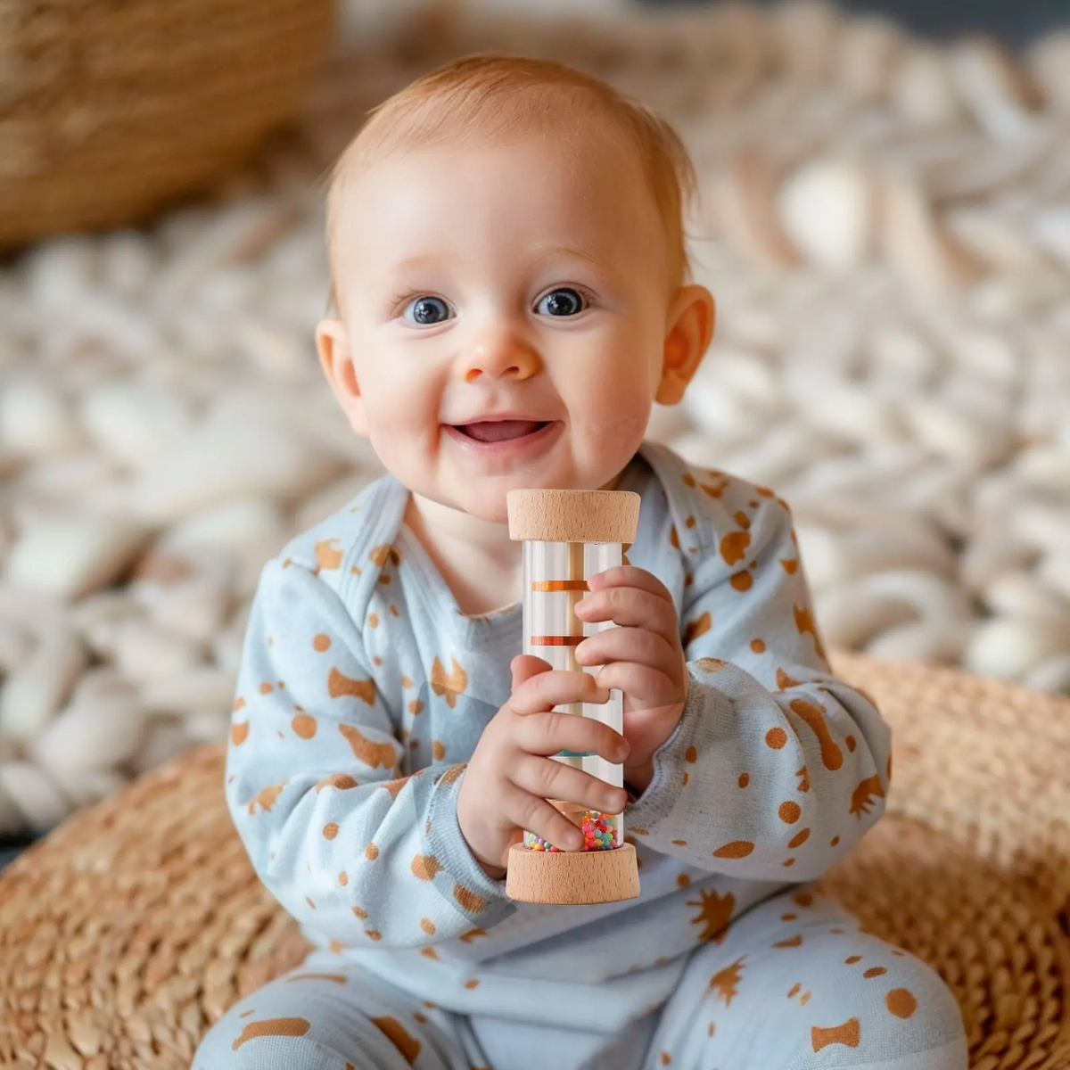 Wooden Baby Rainstick Sensory Toy