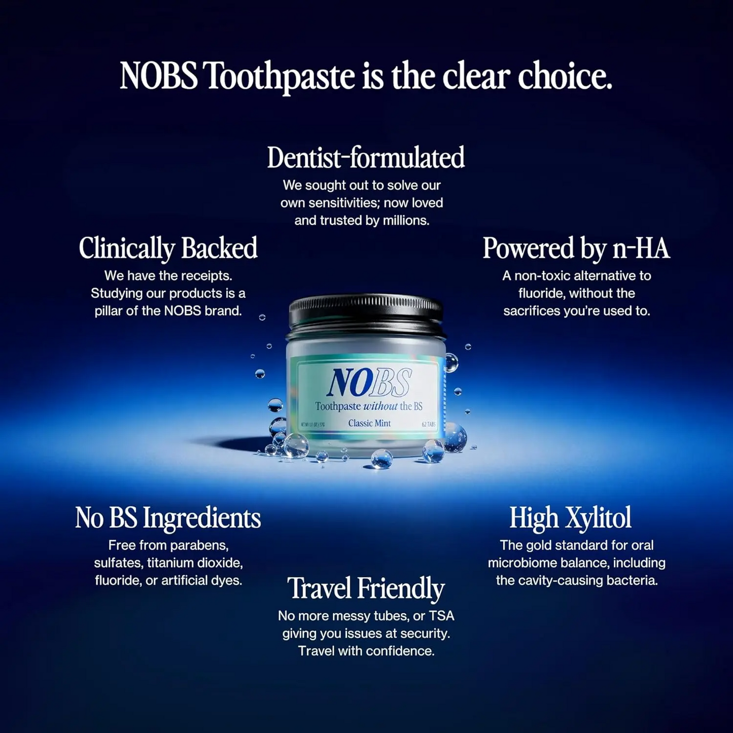 NOBS Fluoride‑Free Toothpaste Tablets