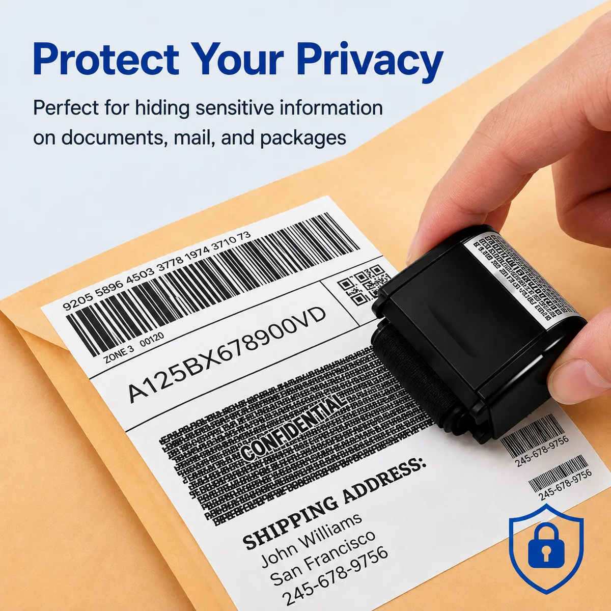 Self-Inking Privacy Data Mask Stamp