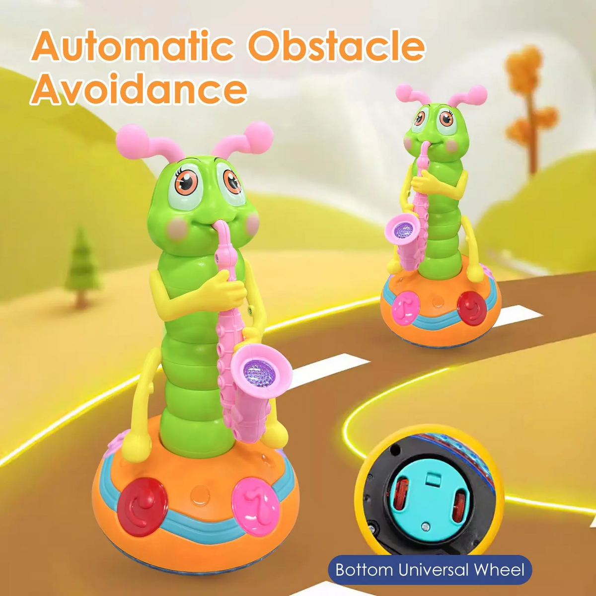 Light-Up Dancing Caterpillar Saxophone Toy for Kids