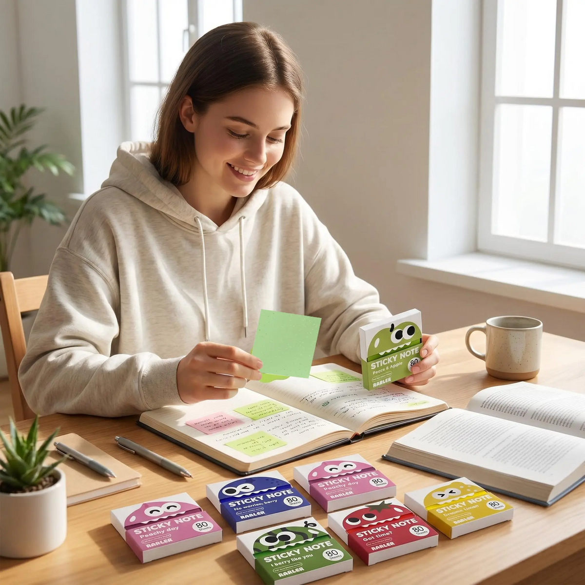 Transparent Glitter Pull‑Out Sticky Notes