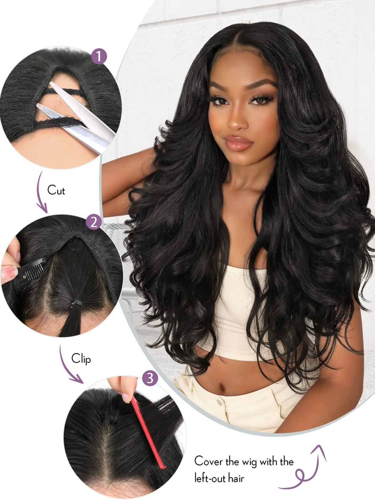 Natural Yaki Curly V Wig